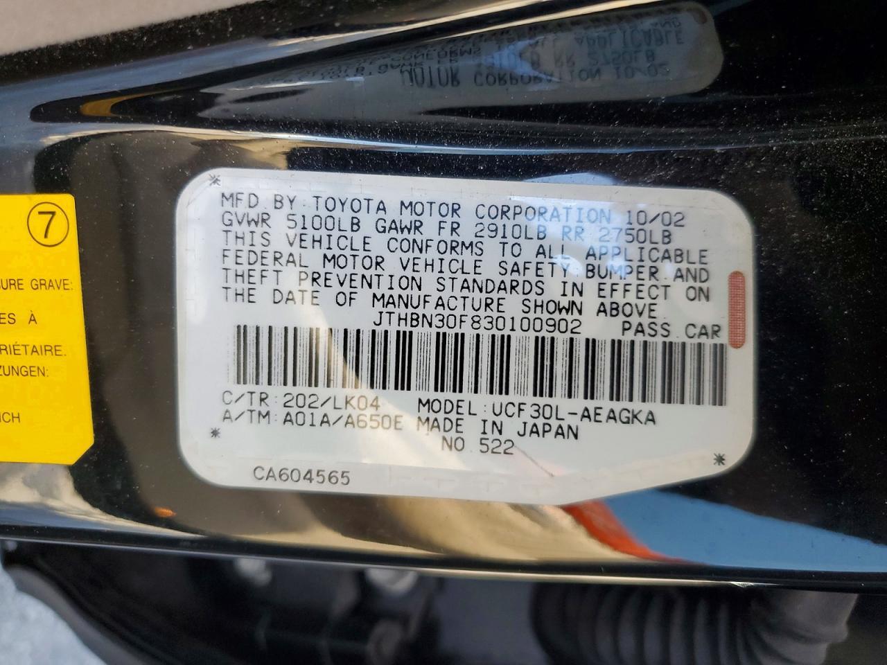 2003 LEXUS Ls 430