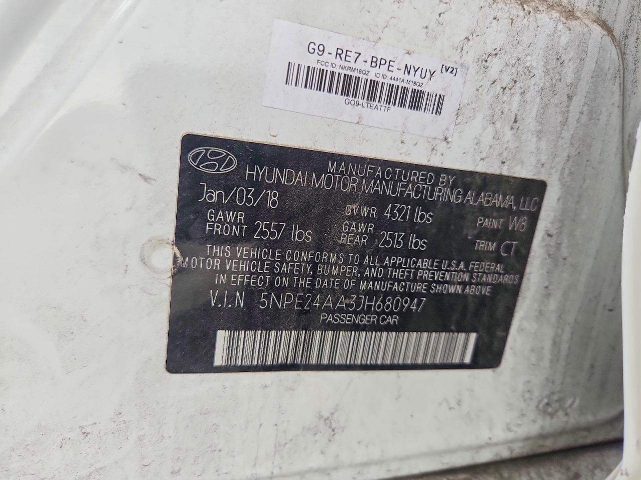 2018 HYUNDAI SONATA