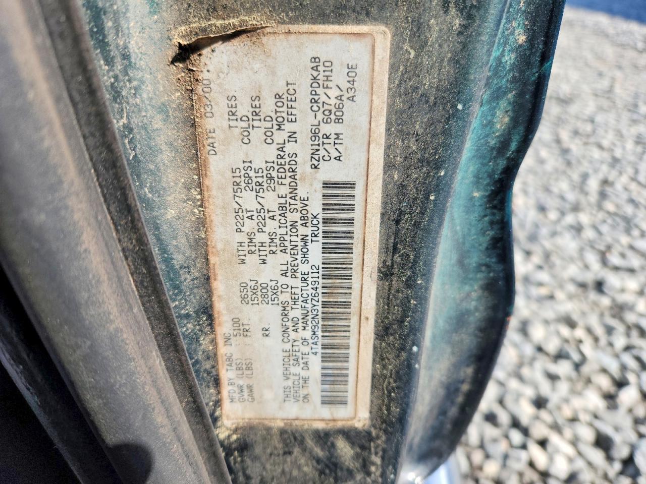2000 TOYOTA TACOMA