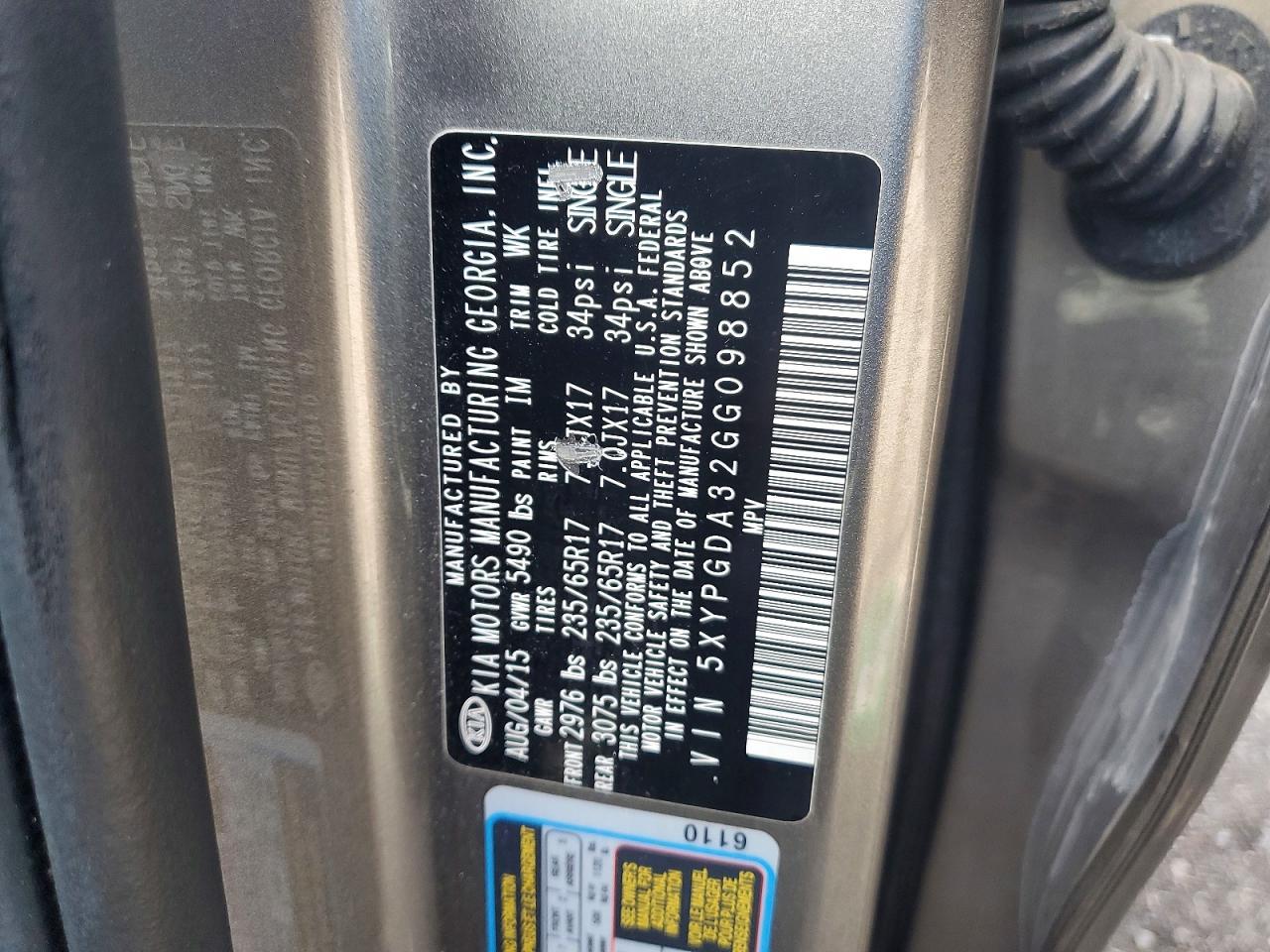 2016 KIA SORENTO
