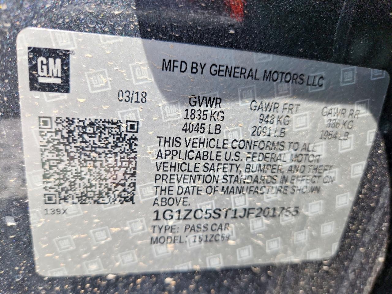 2018 CHEVROLET MALIBU