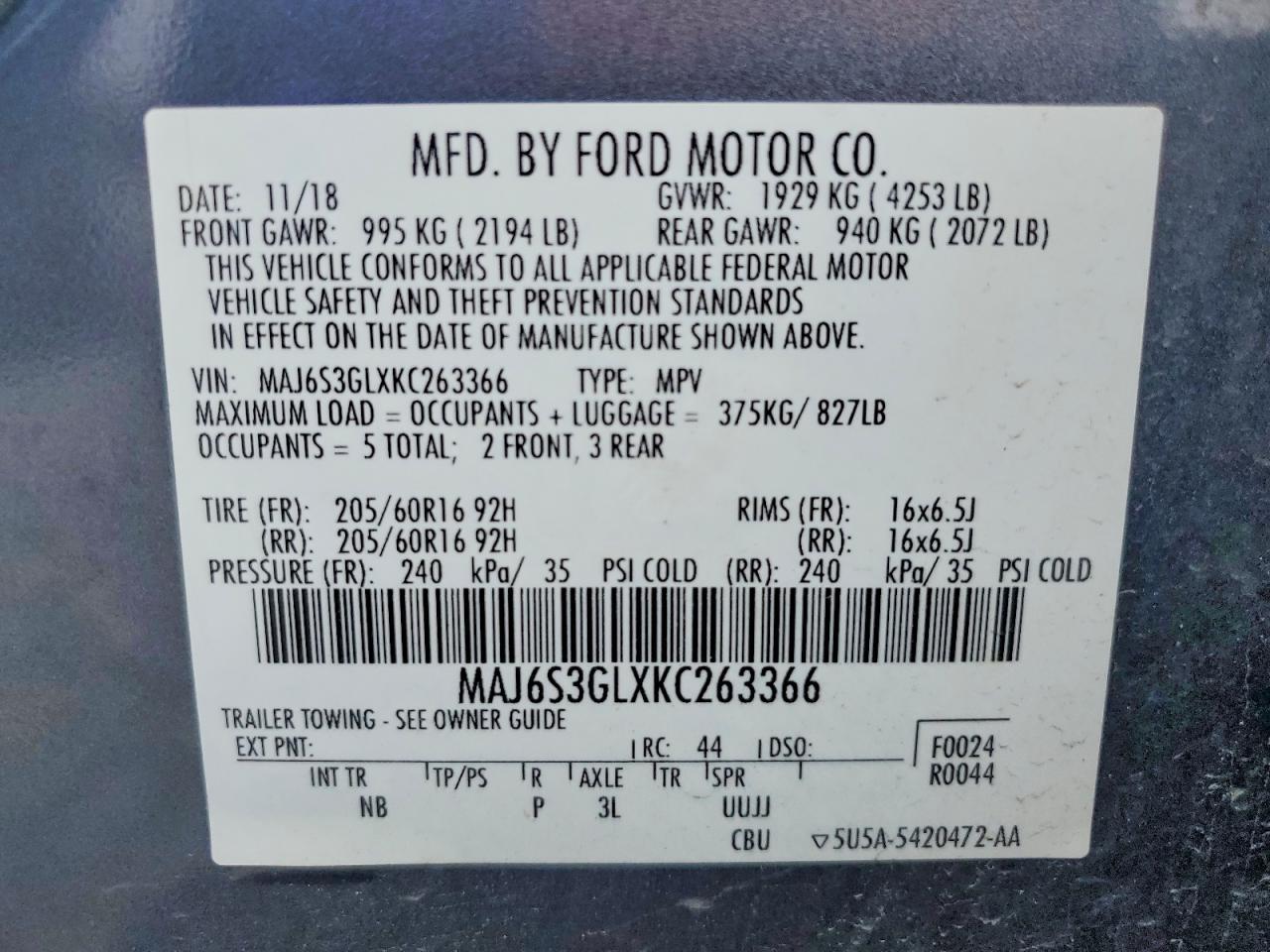 2019 FORD EcoSport