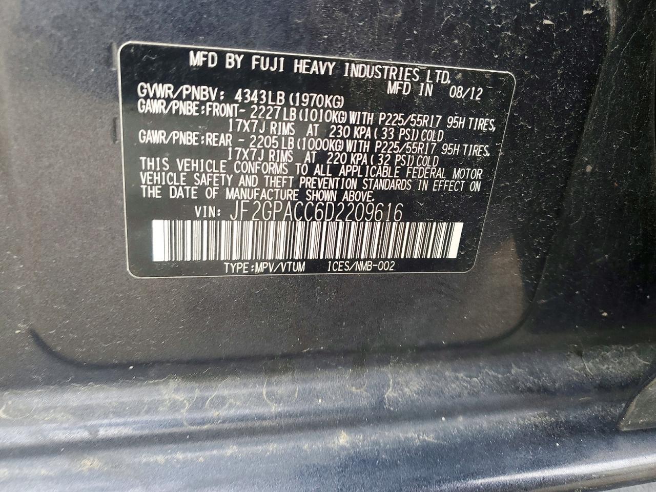 2013 SUBARU XV Crosstrek