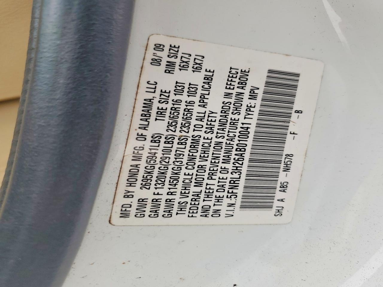 2010 HONDA ODYSSEY