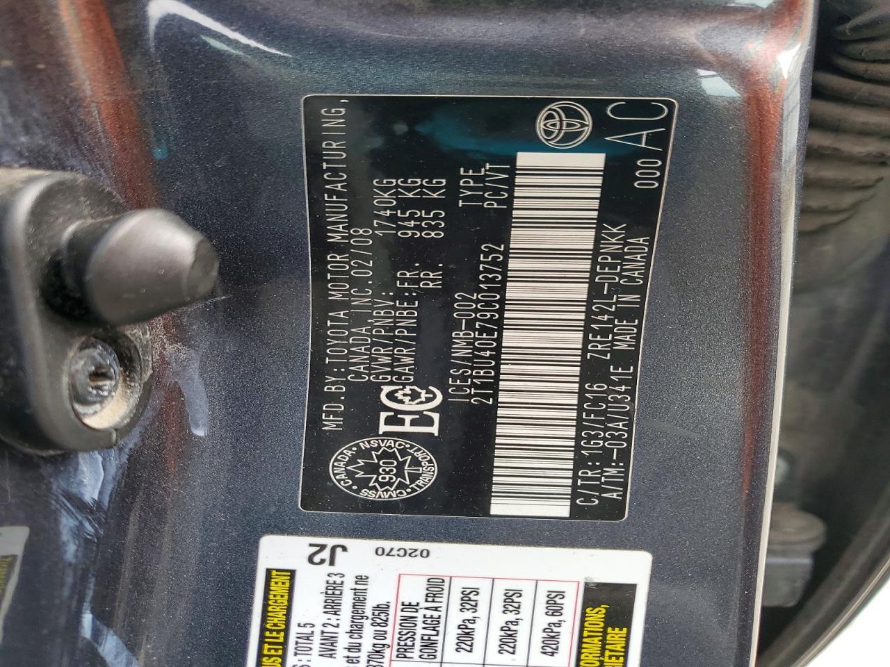 2009 TOYOTA COROLLA