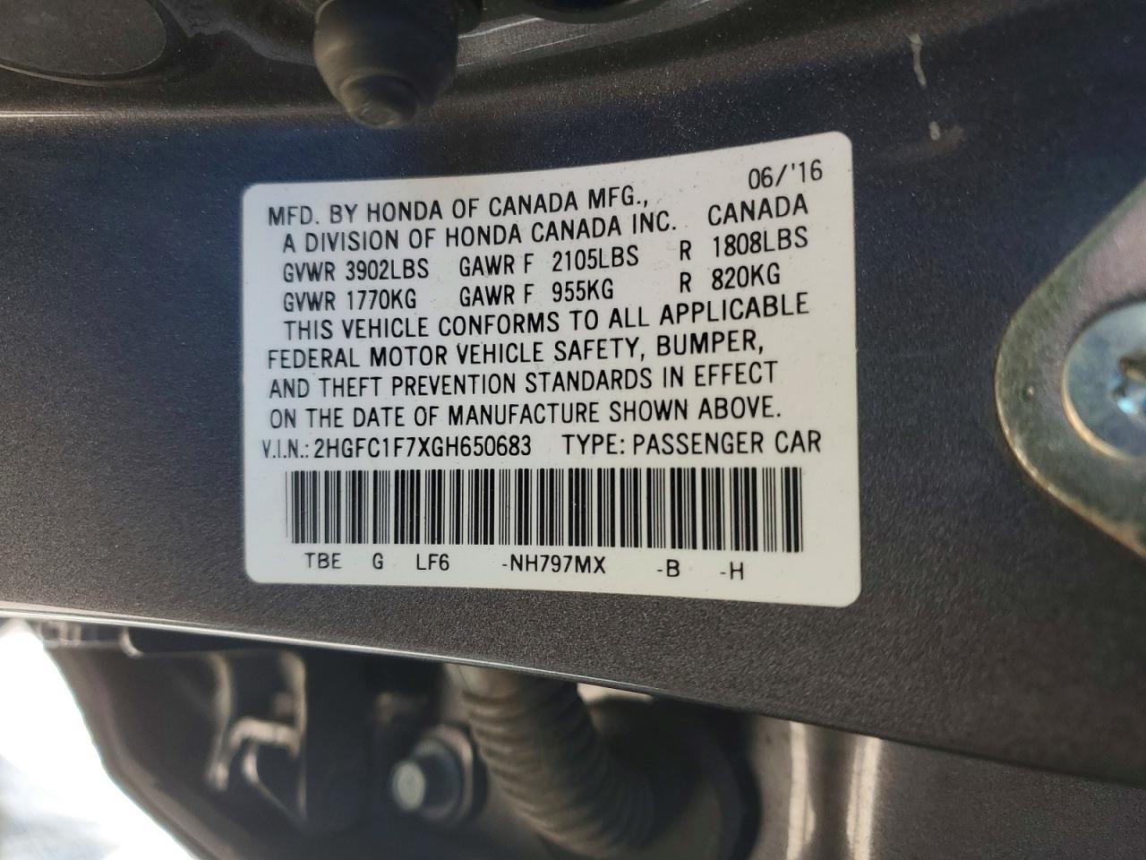 2016 HONDA CIVIC