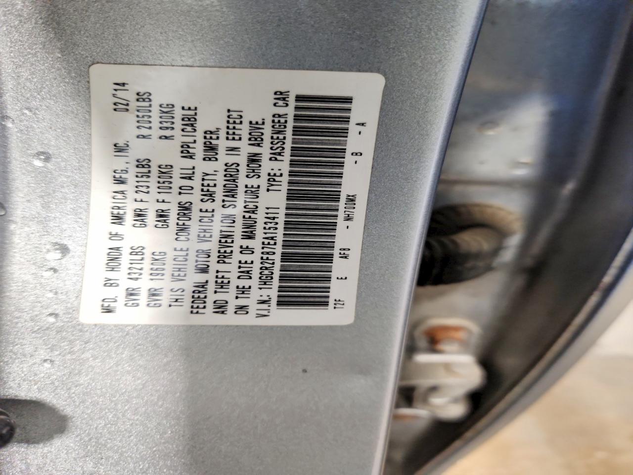 2014 HONDA ACCORD