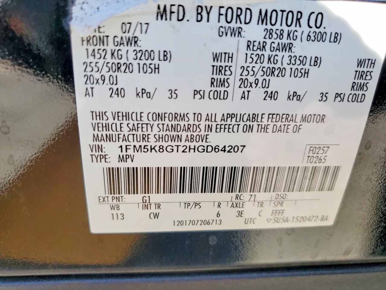 2017 FORD Explorer Sport Trac