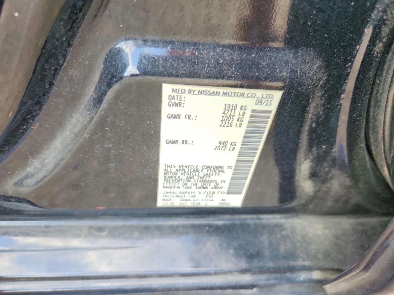 2015 NISSAN ALTIMA