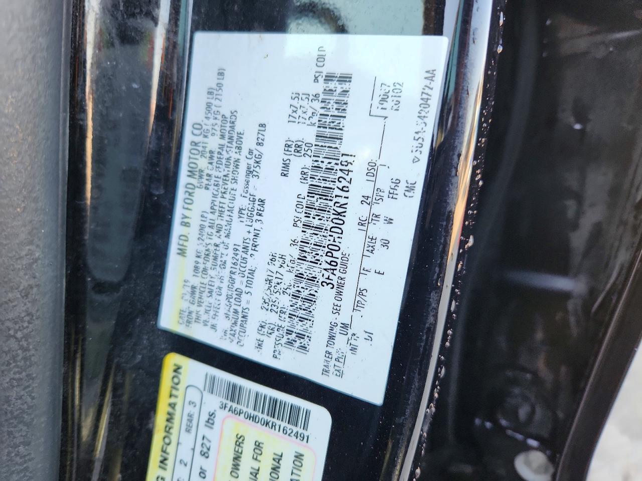2019 FORD FUSION