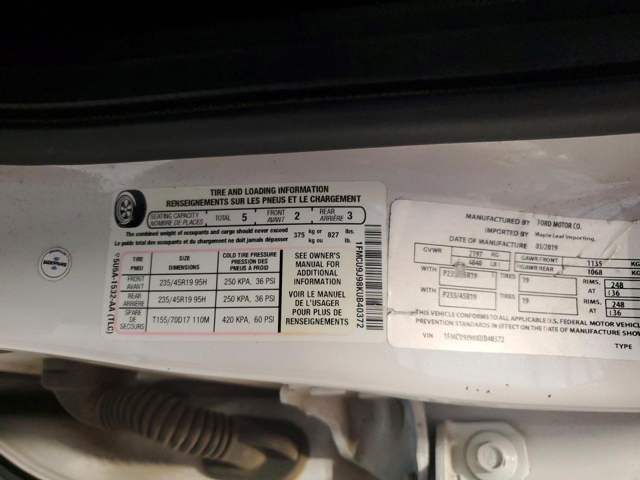 2019 FORD ESCAPE