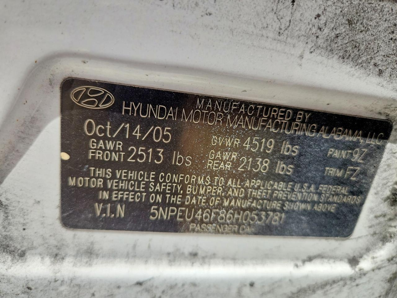 2006 HYUNDAI SONATA