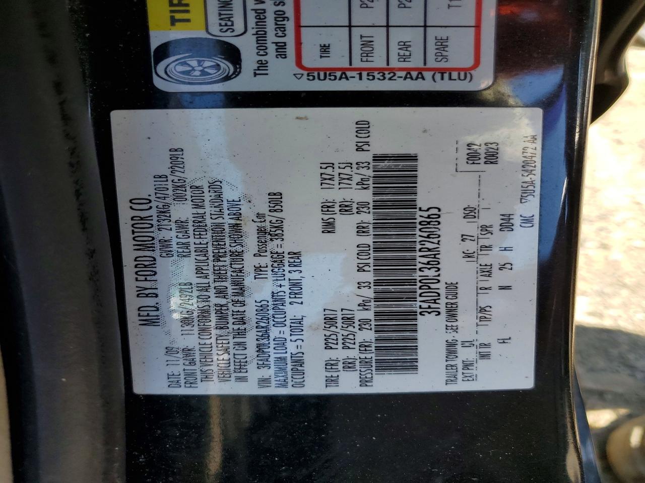 2010 FORD FUSION