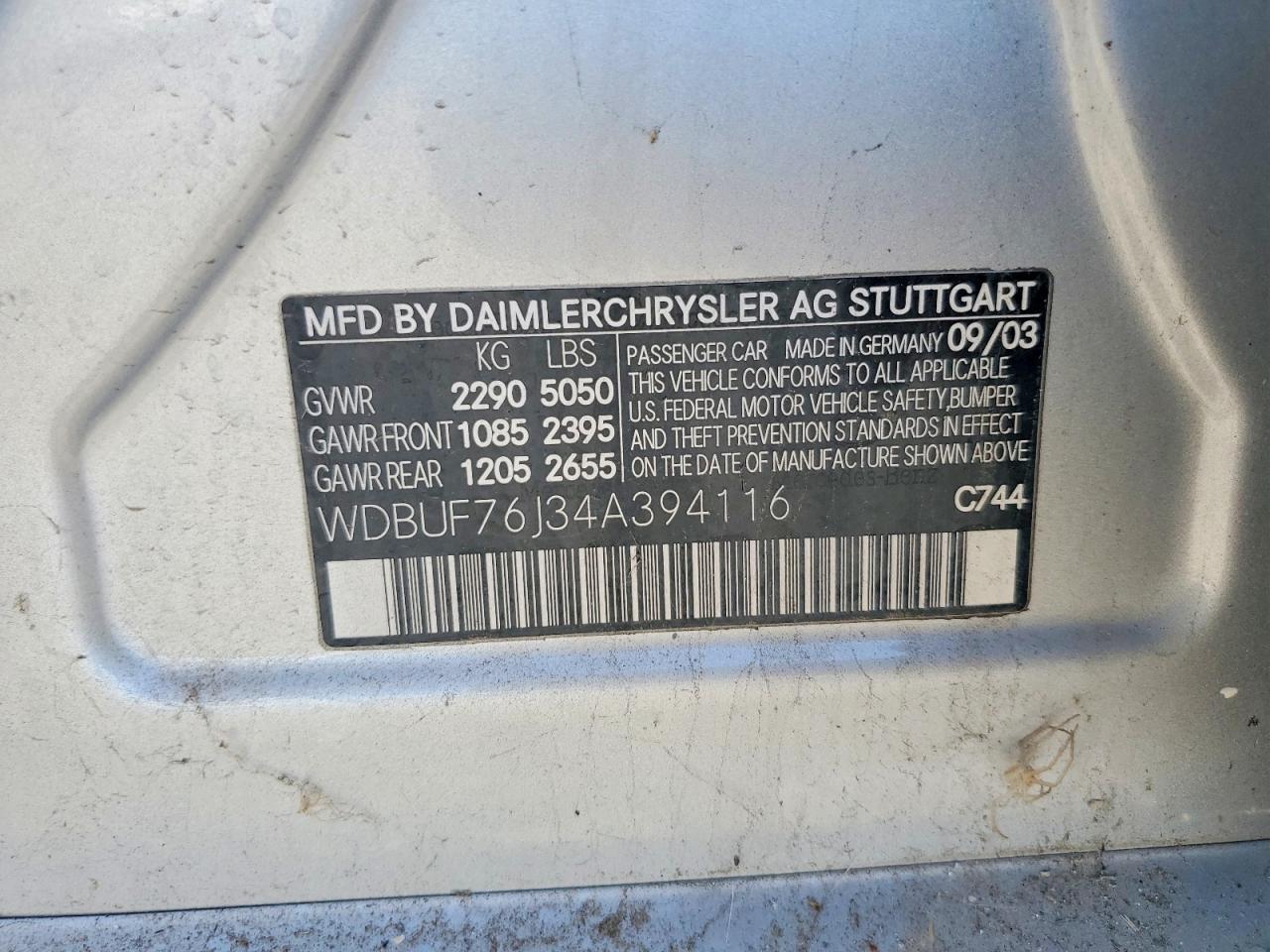2004 MERCEDES-BENZ E
