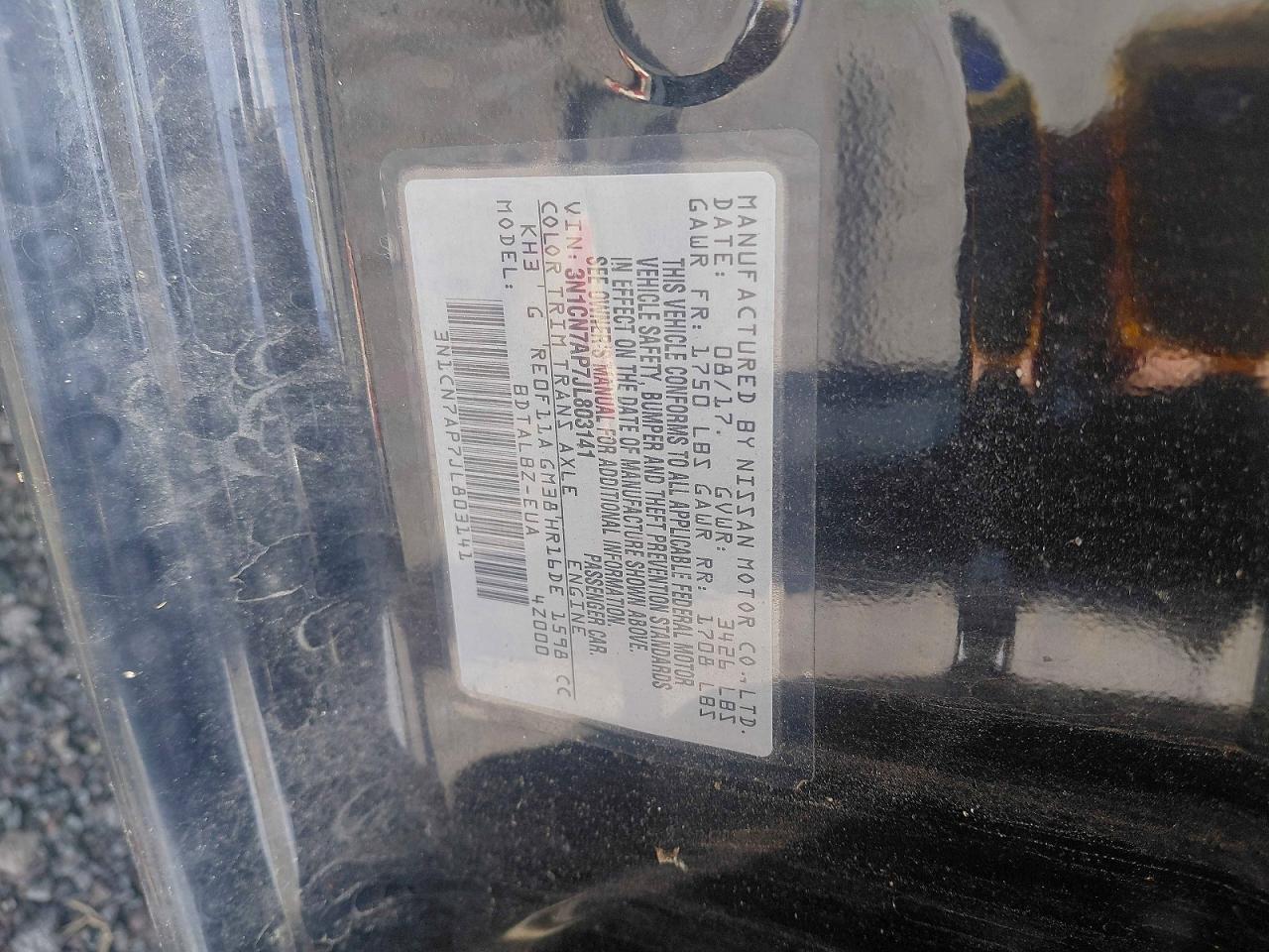 2018 NISSAN VERSA