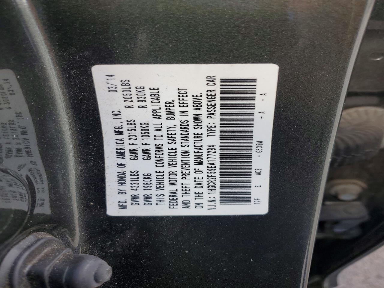 2014 HONDA ACCORD