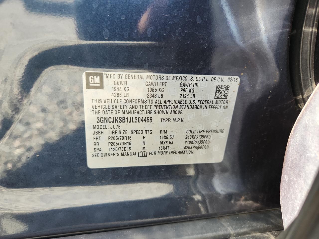 2018 CHEVROLET TRAX