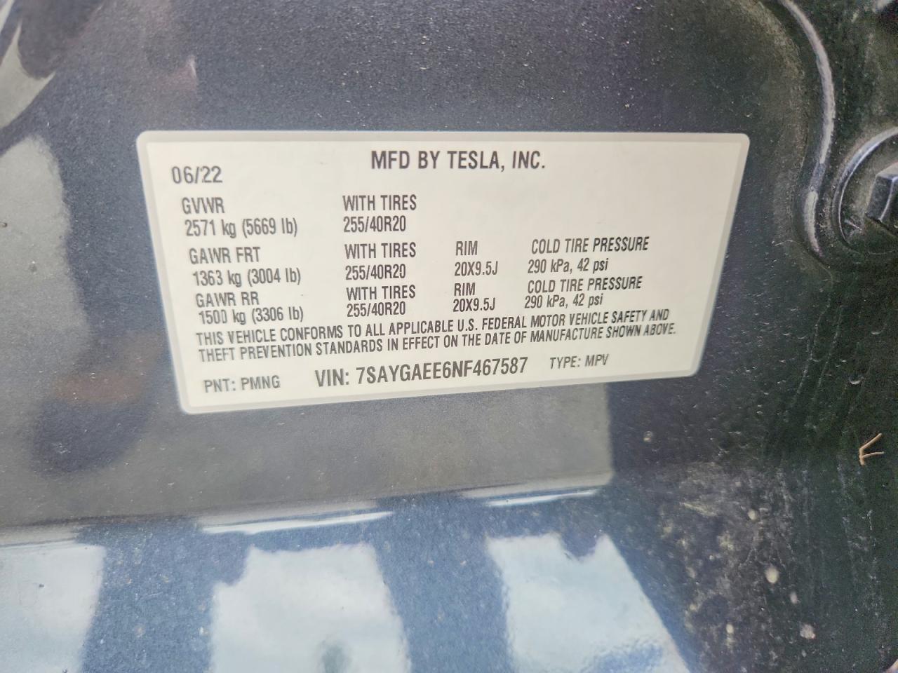 2022 TESLA MODEL Y