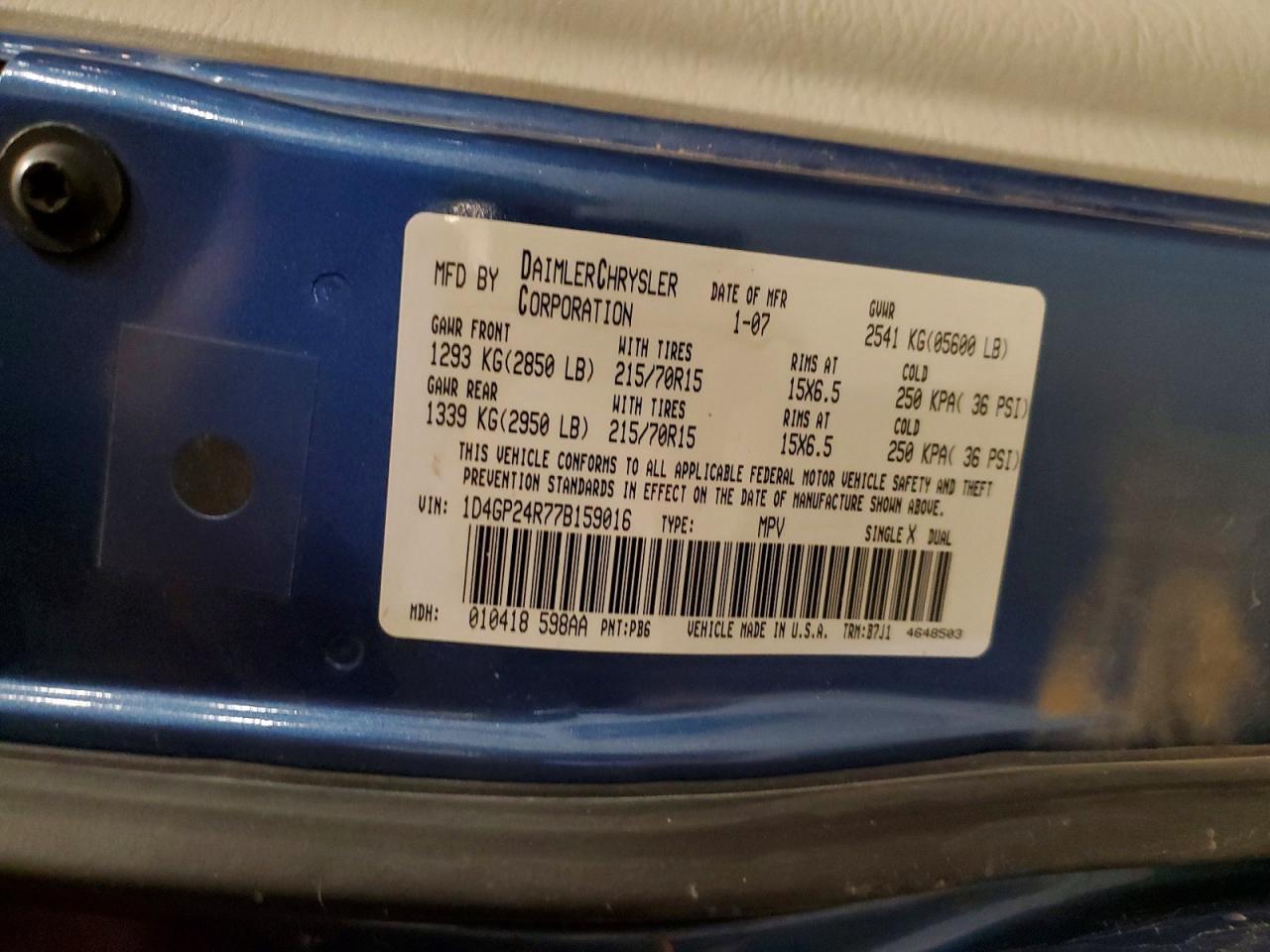 2007 DODGE GRAND CARAVAN