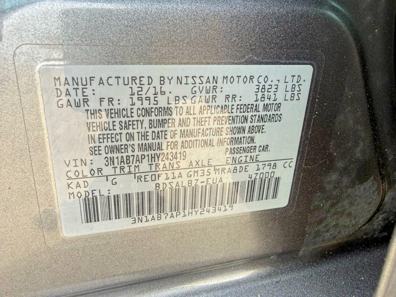 2017 NISSAN SENTRA