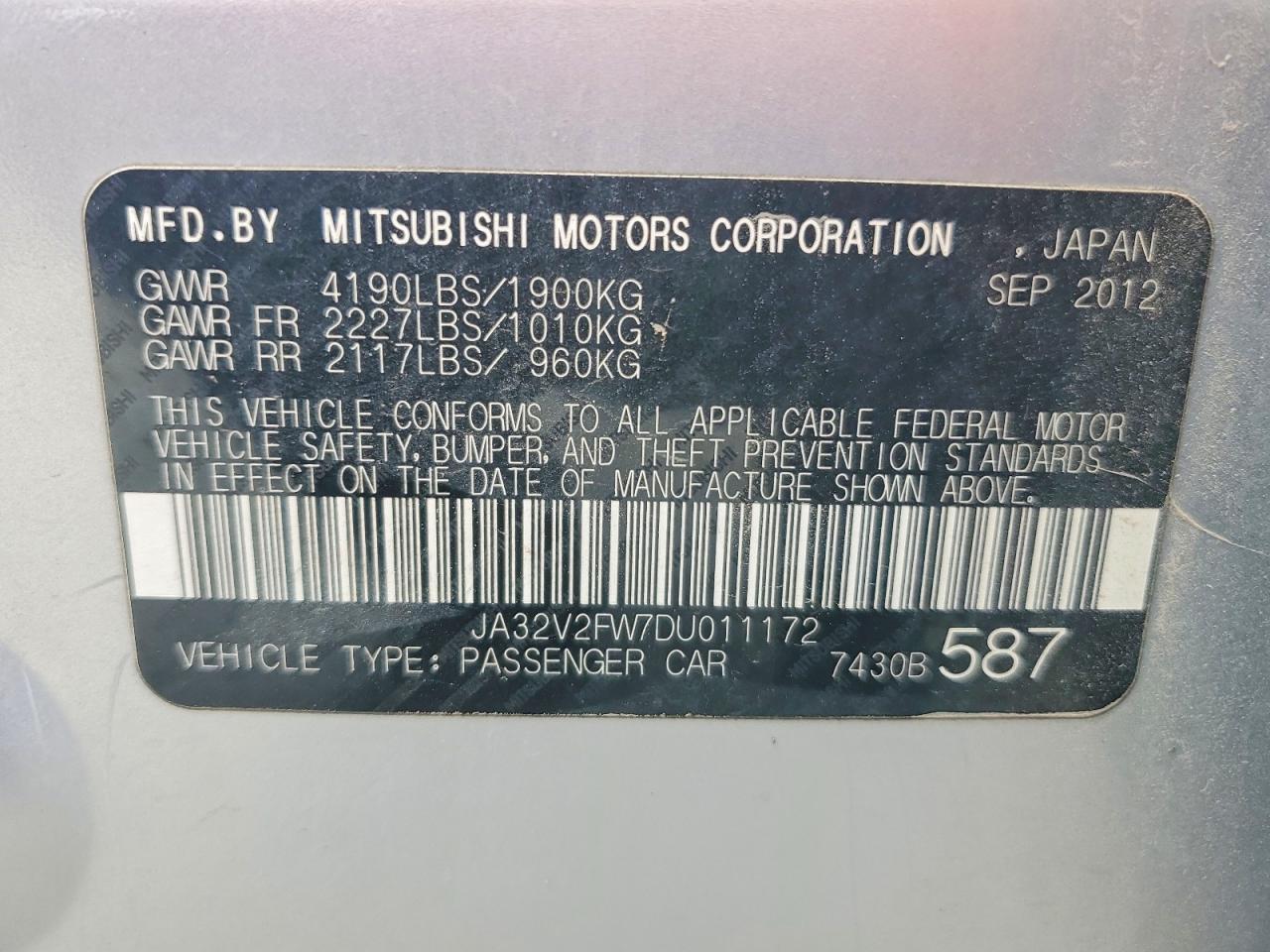 2013 MITSUBISHI LANCER