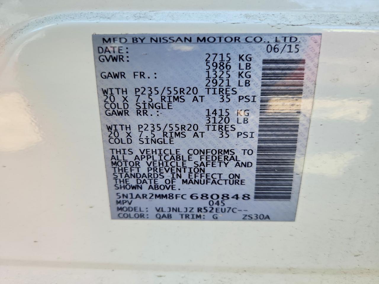 2015 NISSAN PATHFINDER