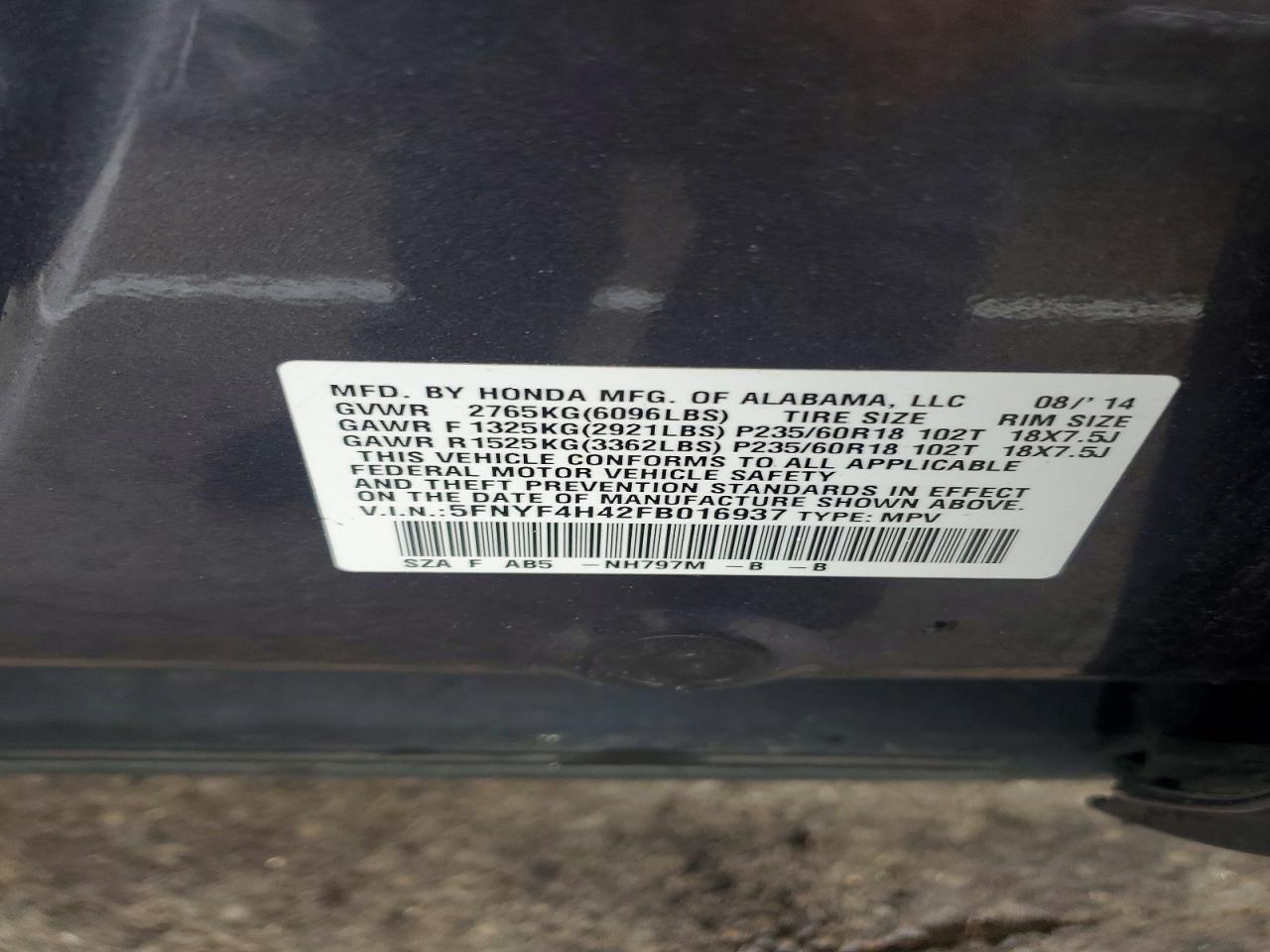 2015 HONDA PILOT