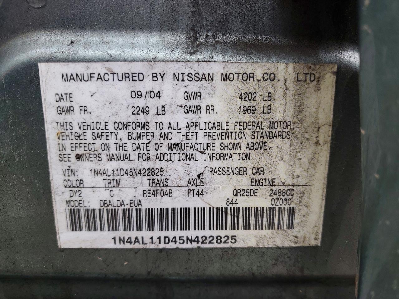 2005 NISSAN ALTIMA