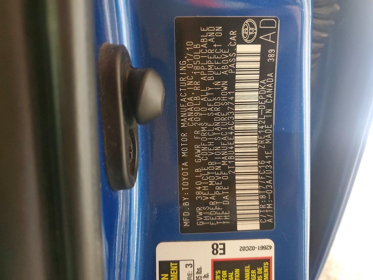 2010 TOYOTA COROLLA