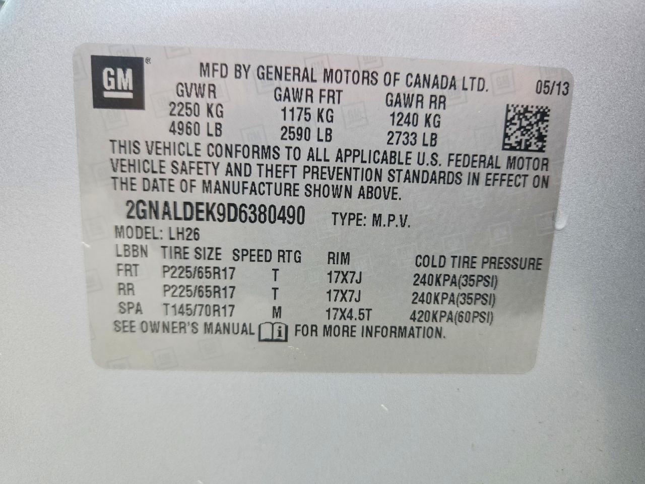 2013 CHEVROLET EQUINOX