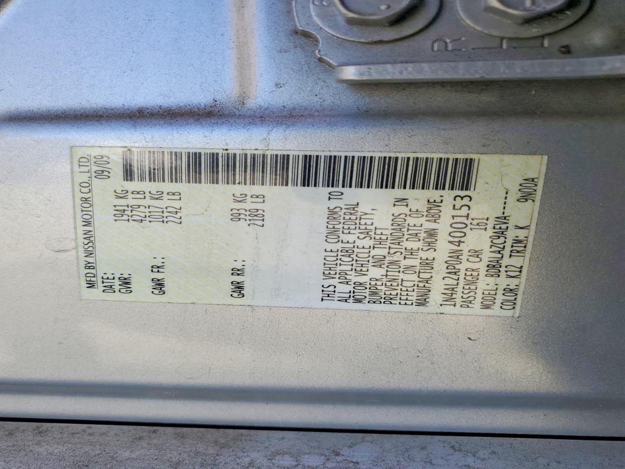 2010 NISSAN ALTIMA