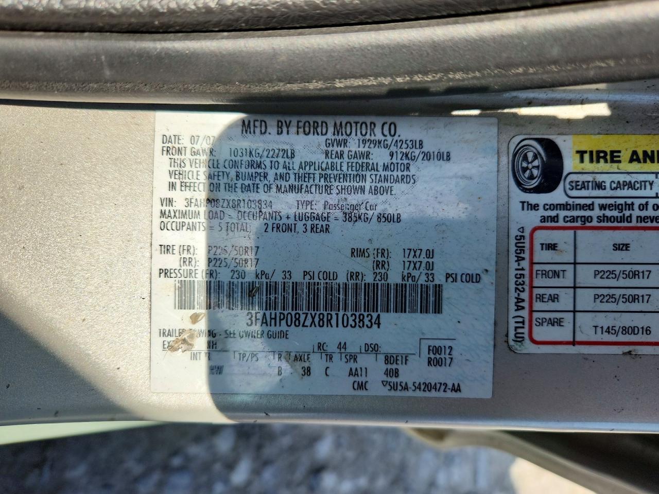2008 FORD FUSION