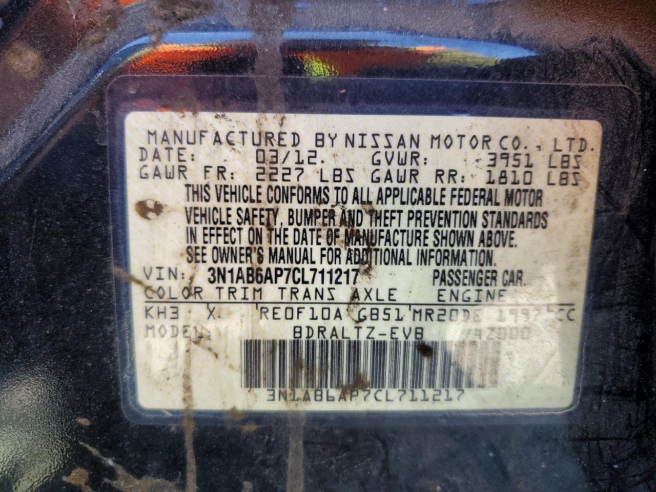 2012 NISSAN SENTRA