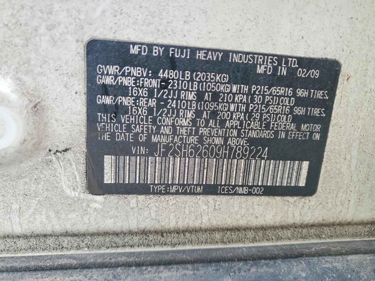 2009 SUBARU FORESTER