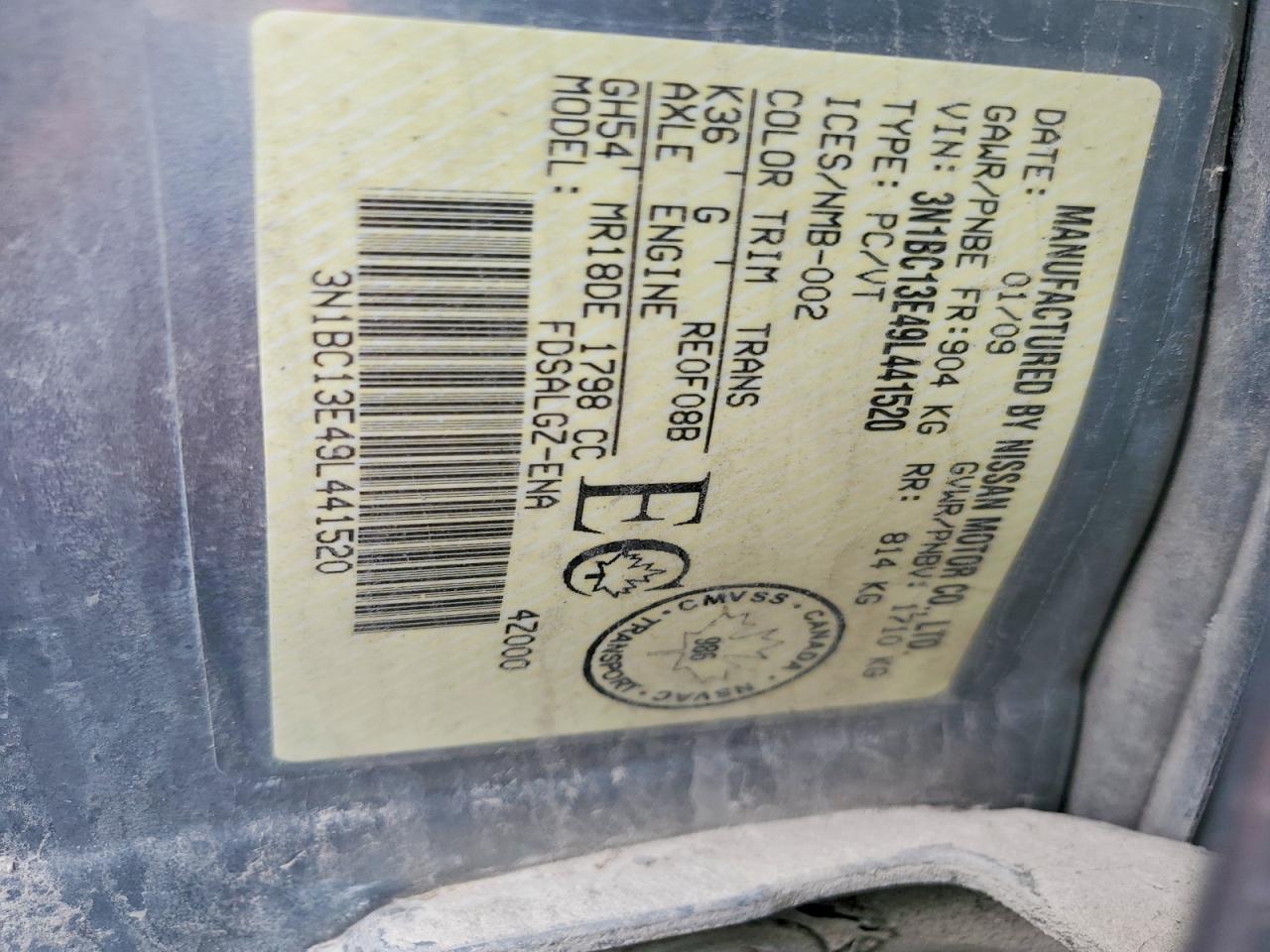 2009 NISSAN VERSA