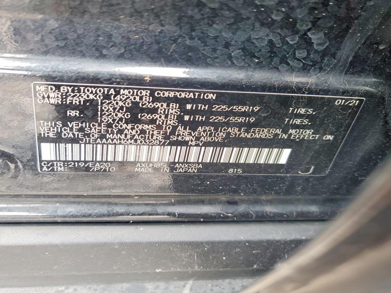 2021 TOYOTA VENZA