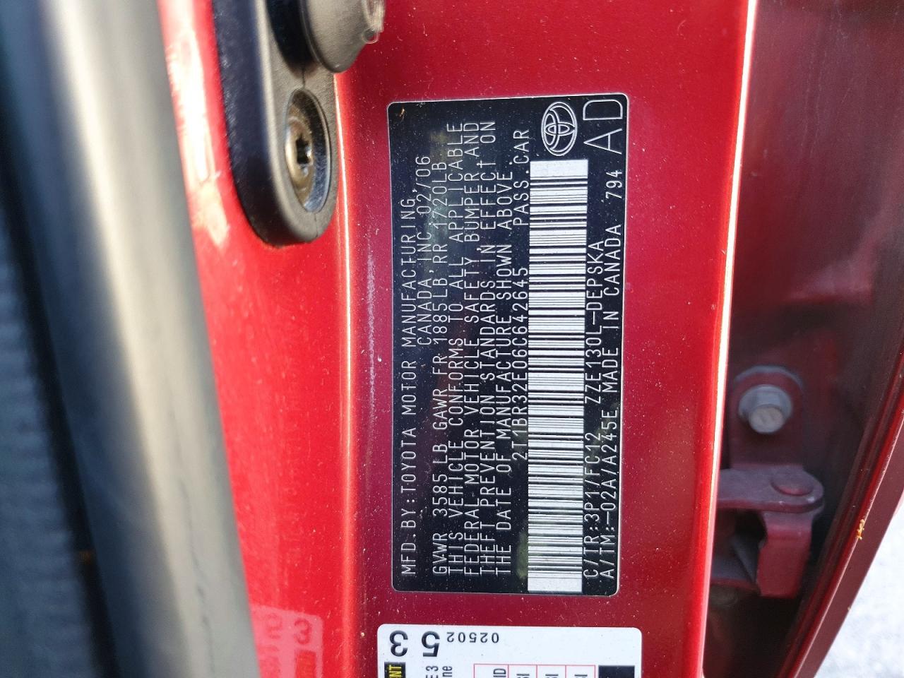 2006 TOYOTA COROLLA