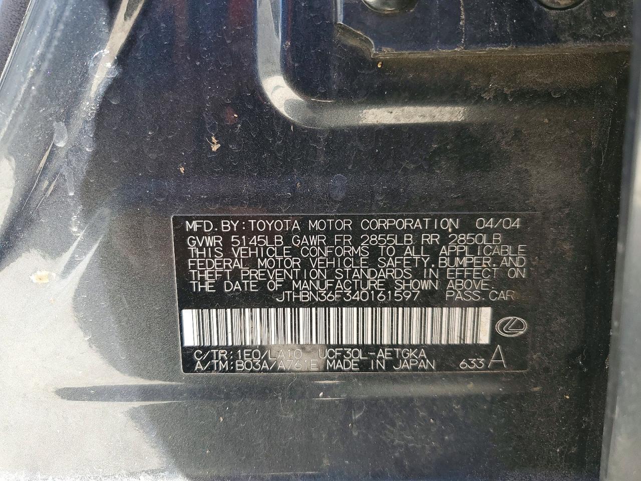 2004 LEXUS Ls 430