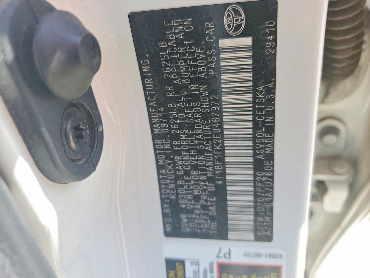 2014 TOYOTA CAMRY