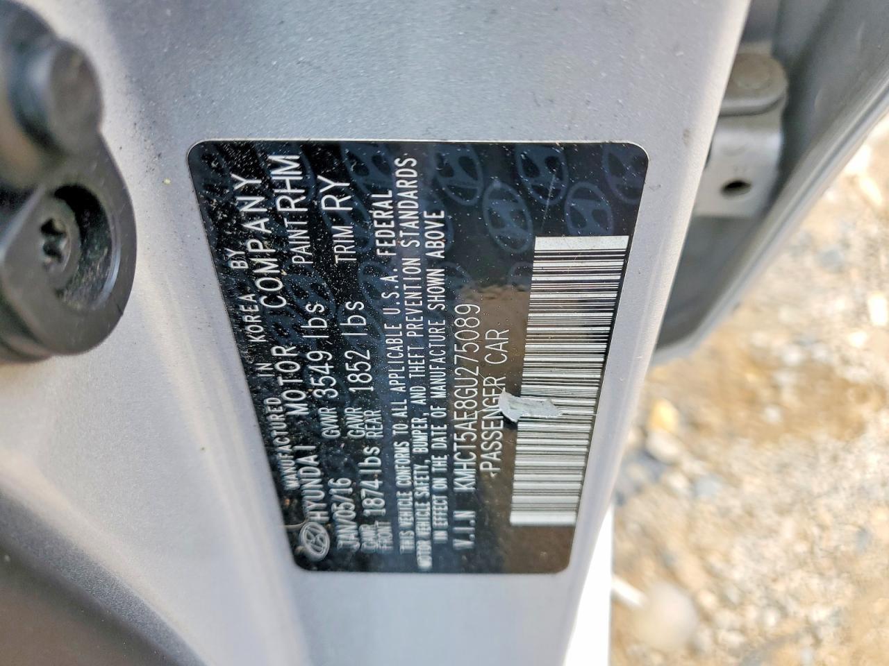 2016 HYUNDAI ACCENT