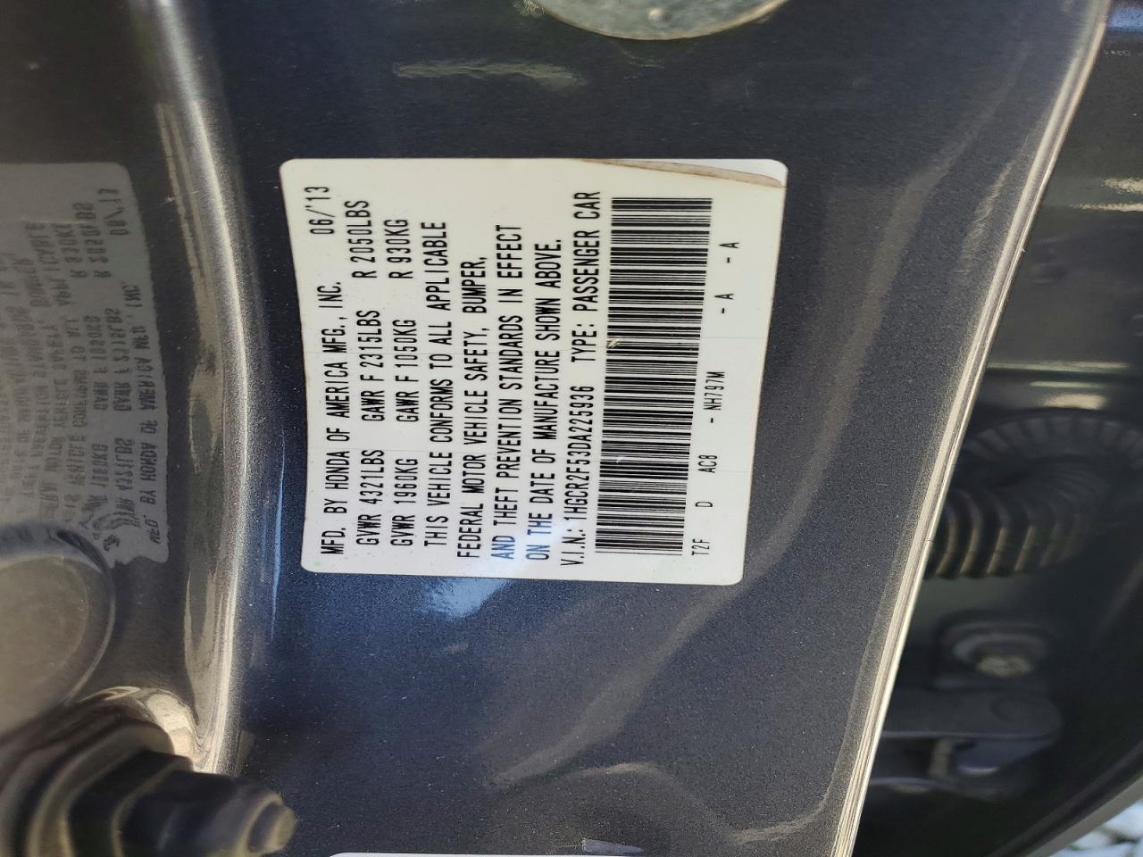 2013 HONDA ACCORD