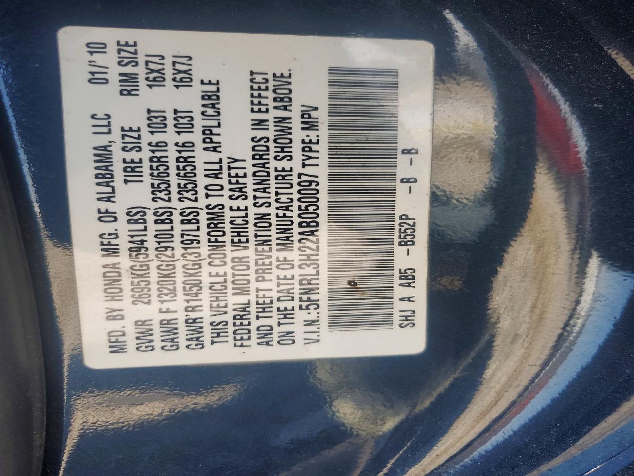2010 HONDA ODYSSEY