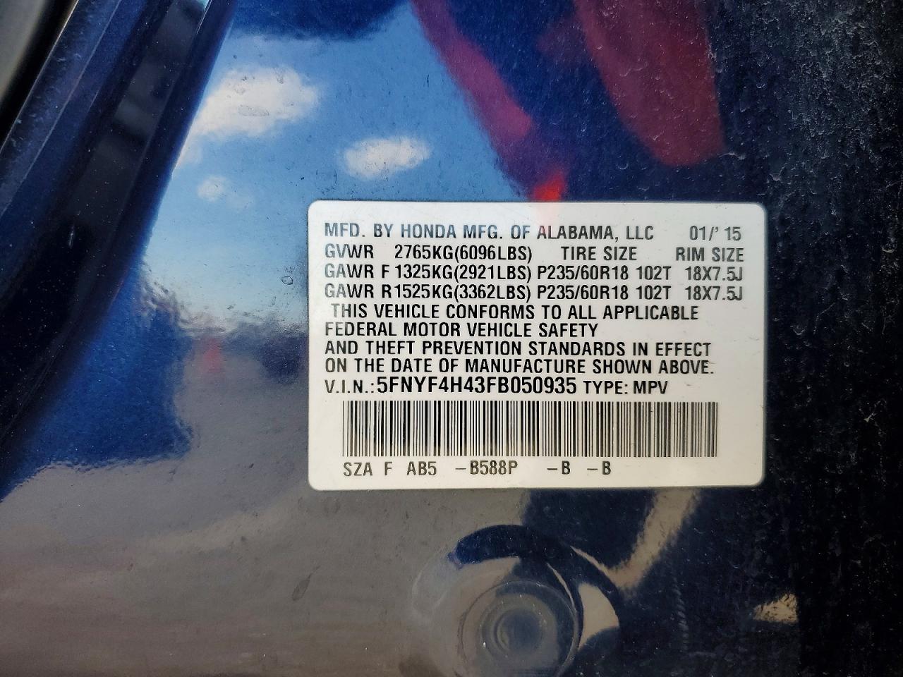 2015 HONDA PILOT