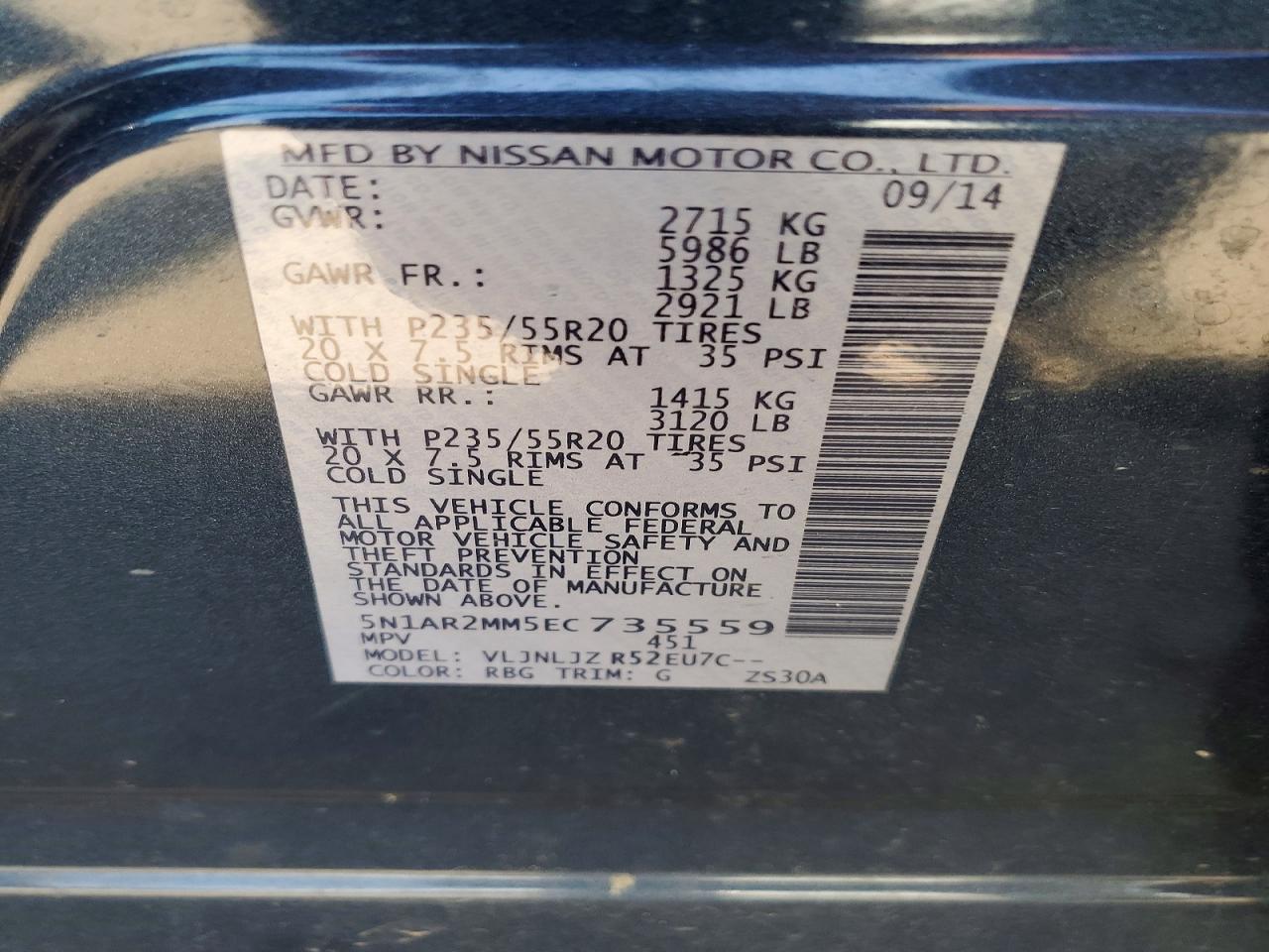 2014 NISSAN PATHFINDER