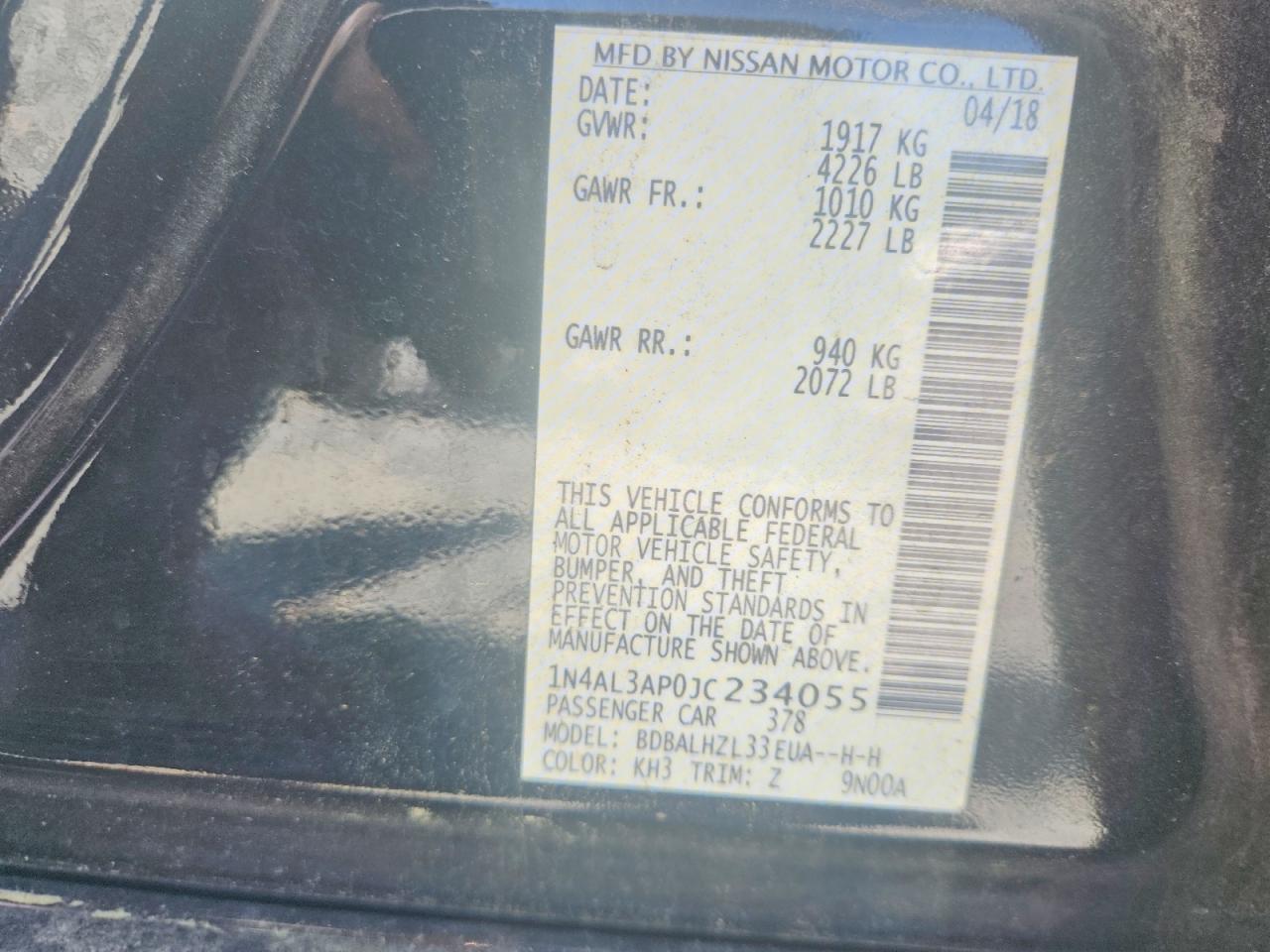 2018 NISSAN ALTIMA