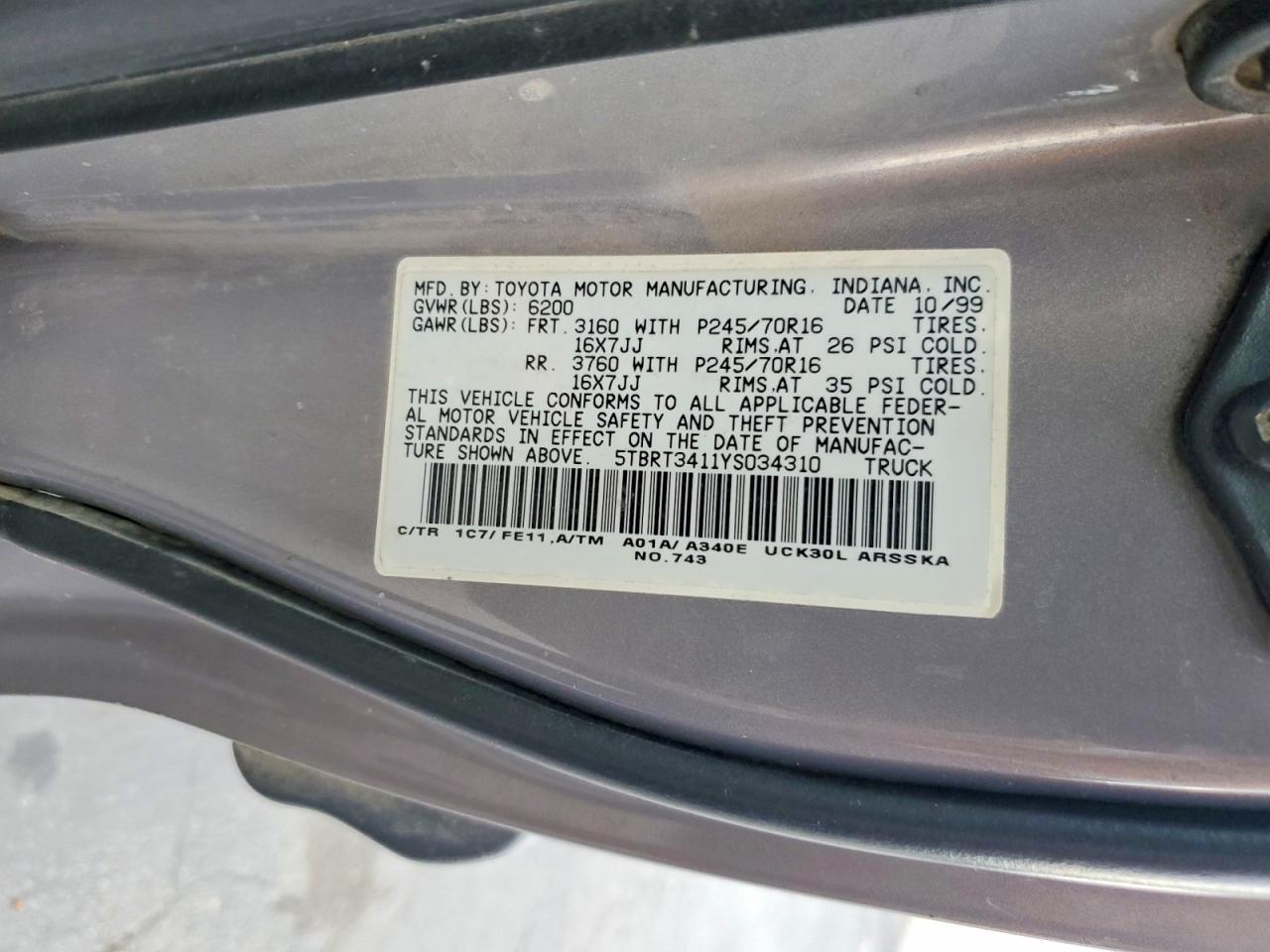 2000 TOYOTA TUNDRA