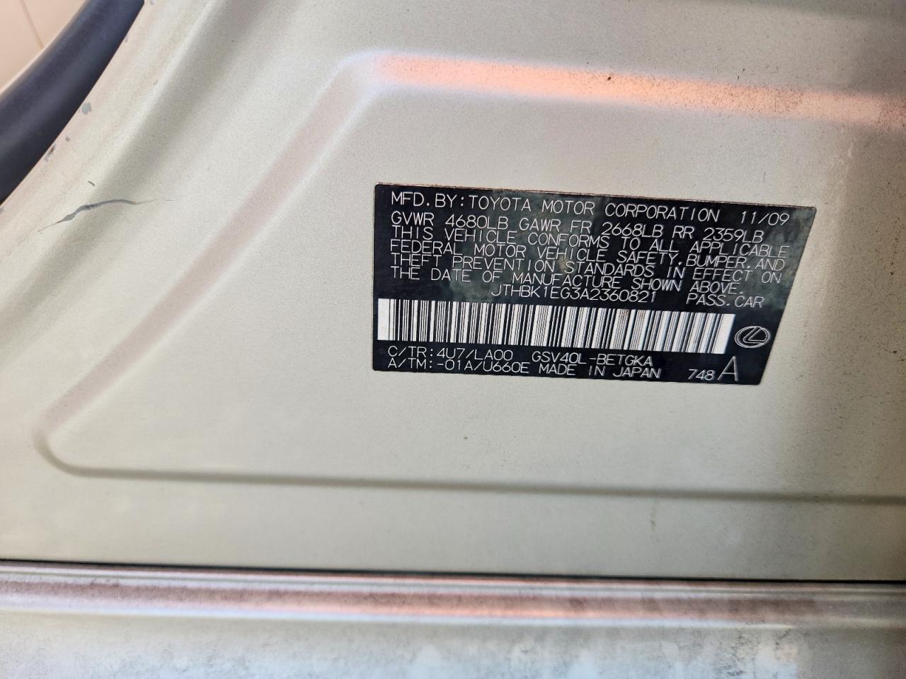 2010 LEXUS ES 350