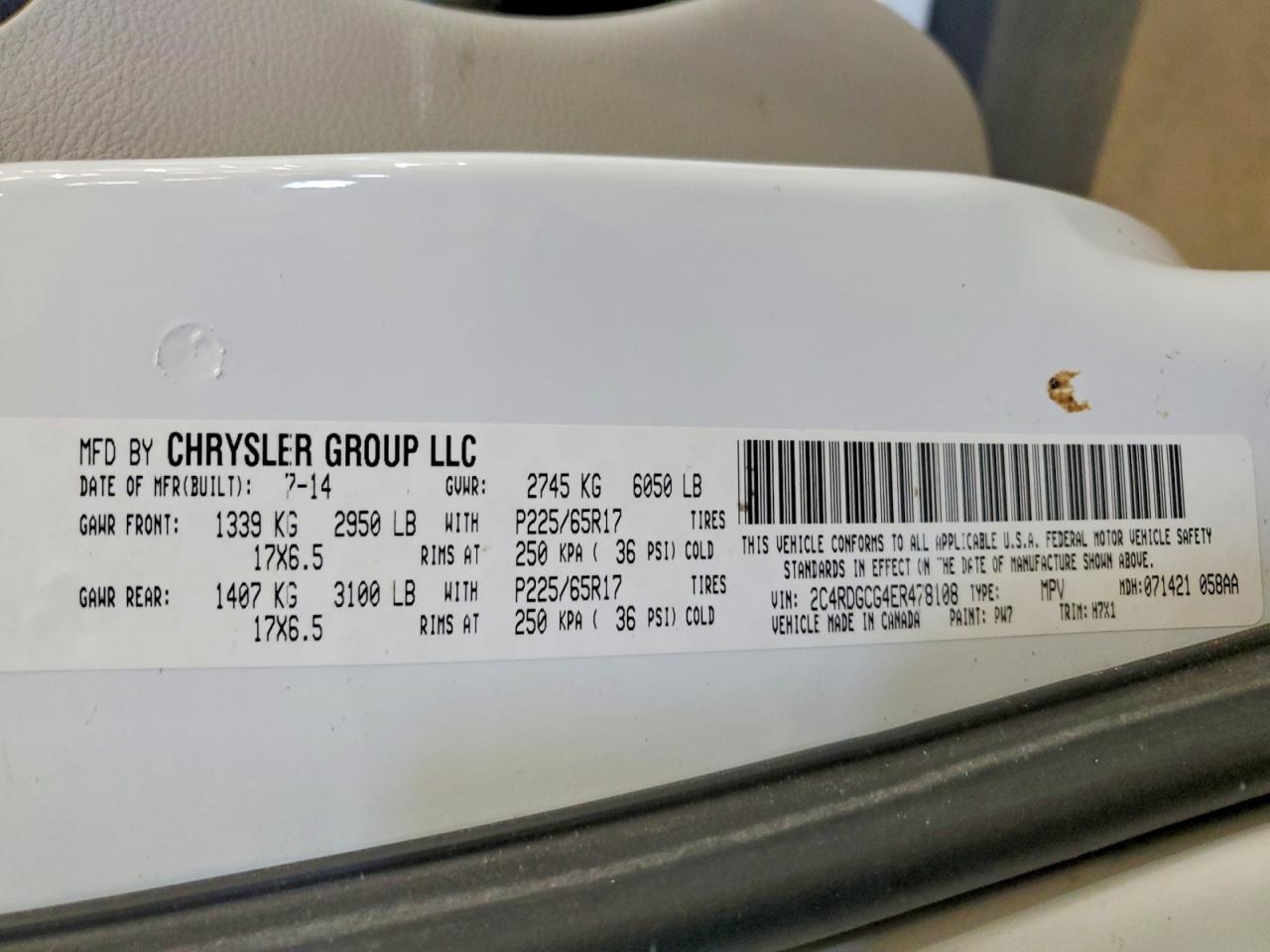 2014 DODGE GRAND CARAVAN