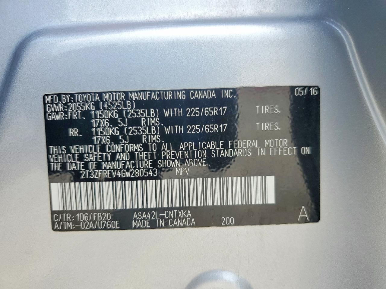2016 TOYOTA RAV4