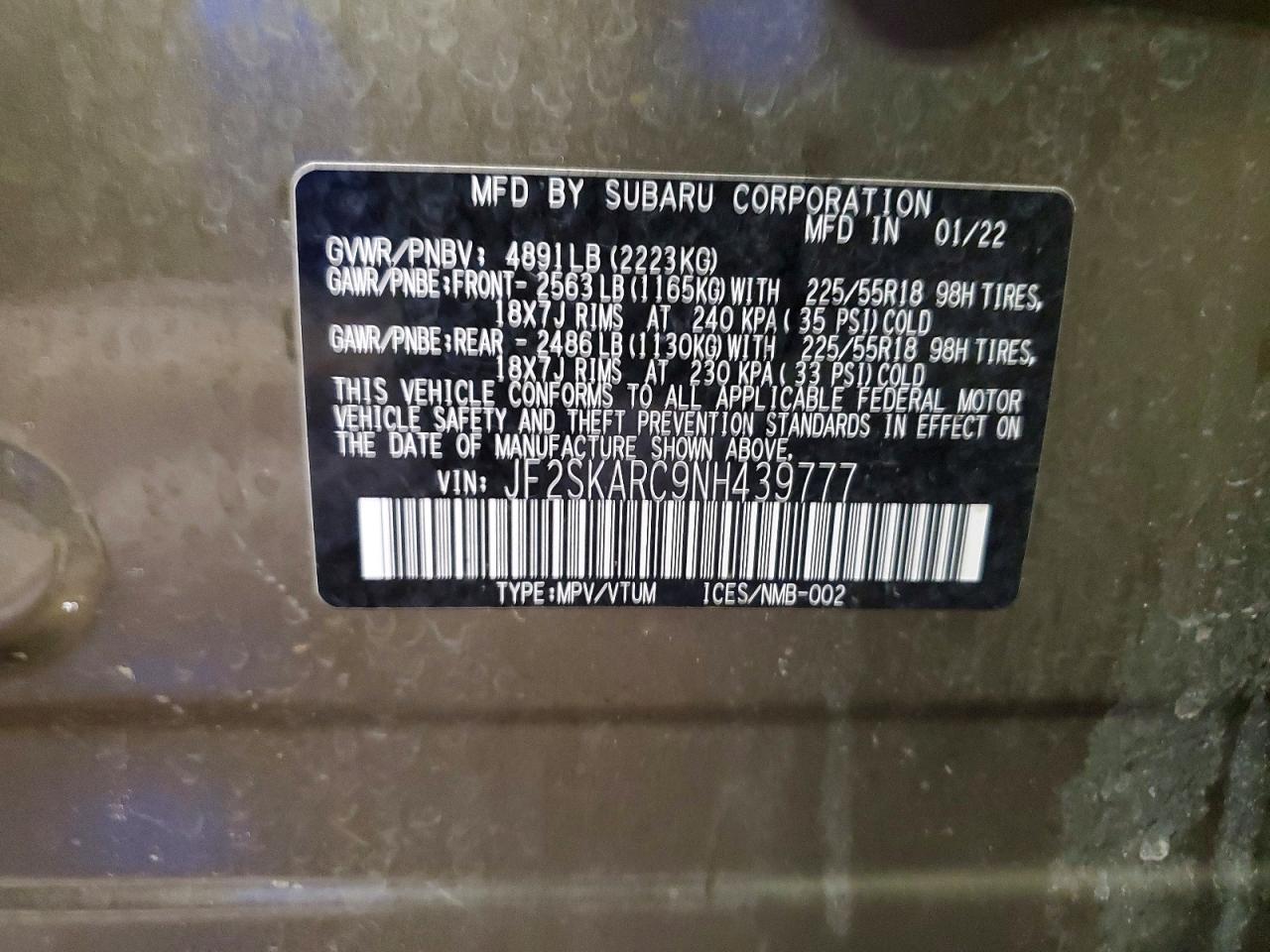 2022 SUBARU FORESTER